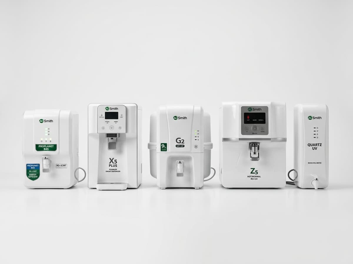 AO Smith purifier models Pune — Proplanet B4S, X5 Plus, G2 UV+UF, Z5 hot-normal, Quartz UV — repaired by AquaguardService