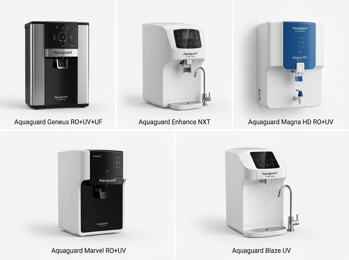 Aquaguard RO purifier models Pune — Geneus, Enhance NXT, Magna HD, Marvel, Blaze UV — service by AquaguardService