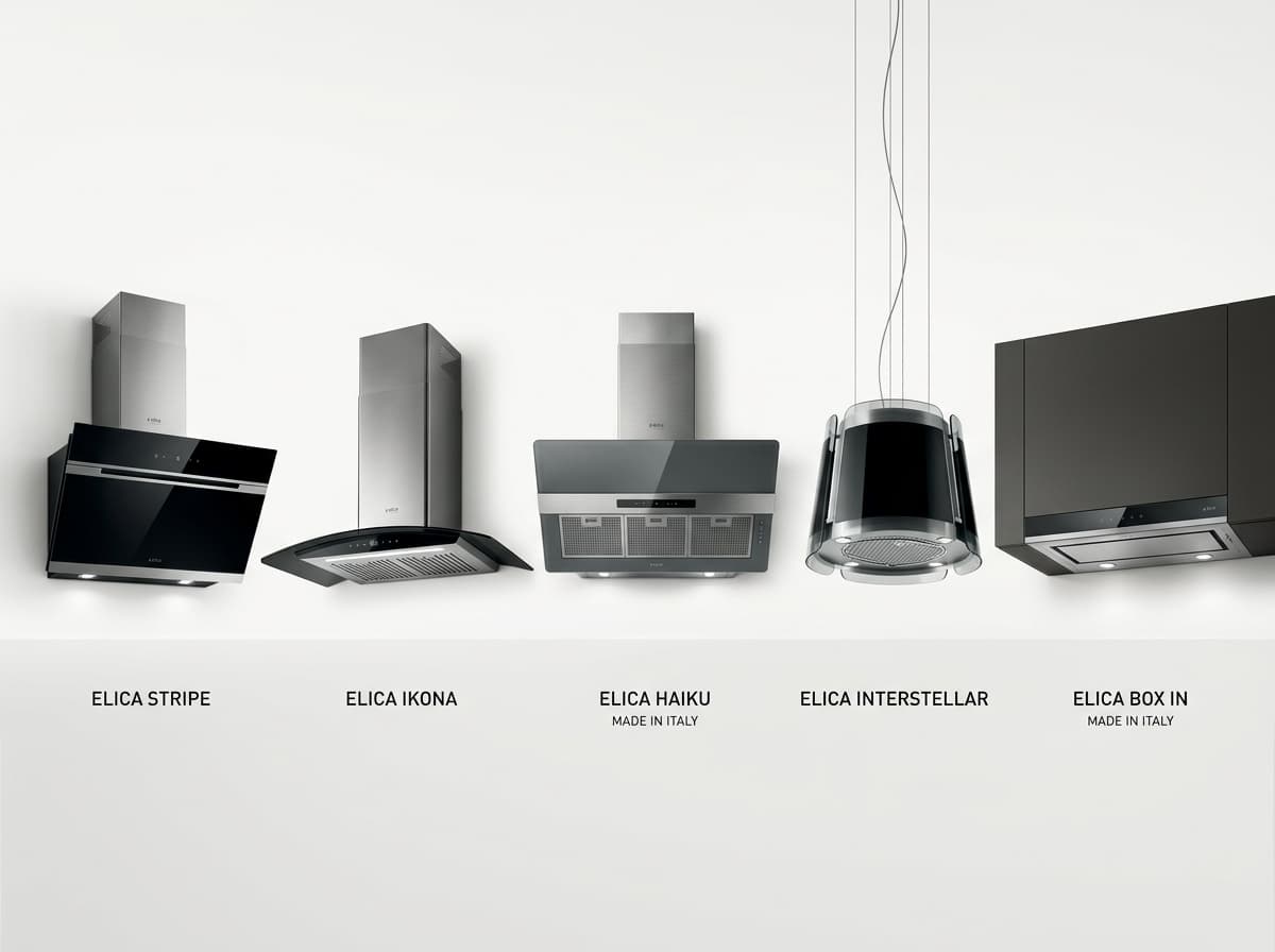 Elica kitchen chimney models Pune — Stripe, Ikona, WDFL, Touch PB EDS, Haiku, Interstellar — chimney service by AquaguardService