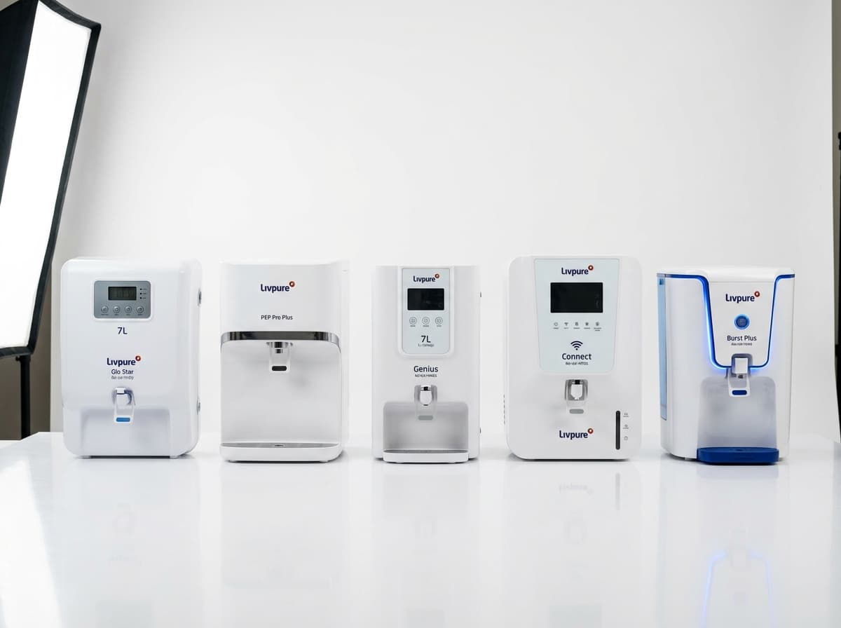 Livpure RO models Pune — Glo Star 7L, PEP Pro Plus, Genius, Connect Wi-Fi, Burst Plus — repaired by AquaguardService